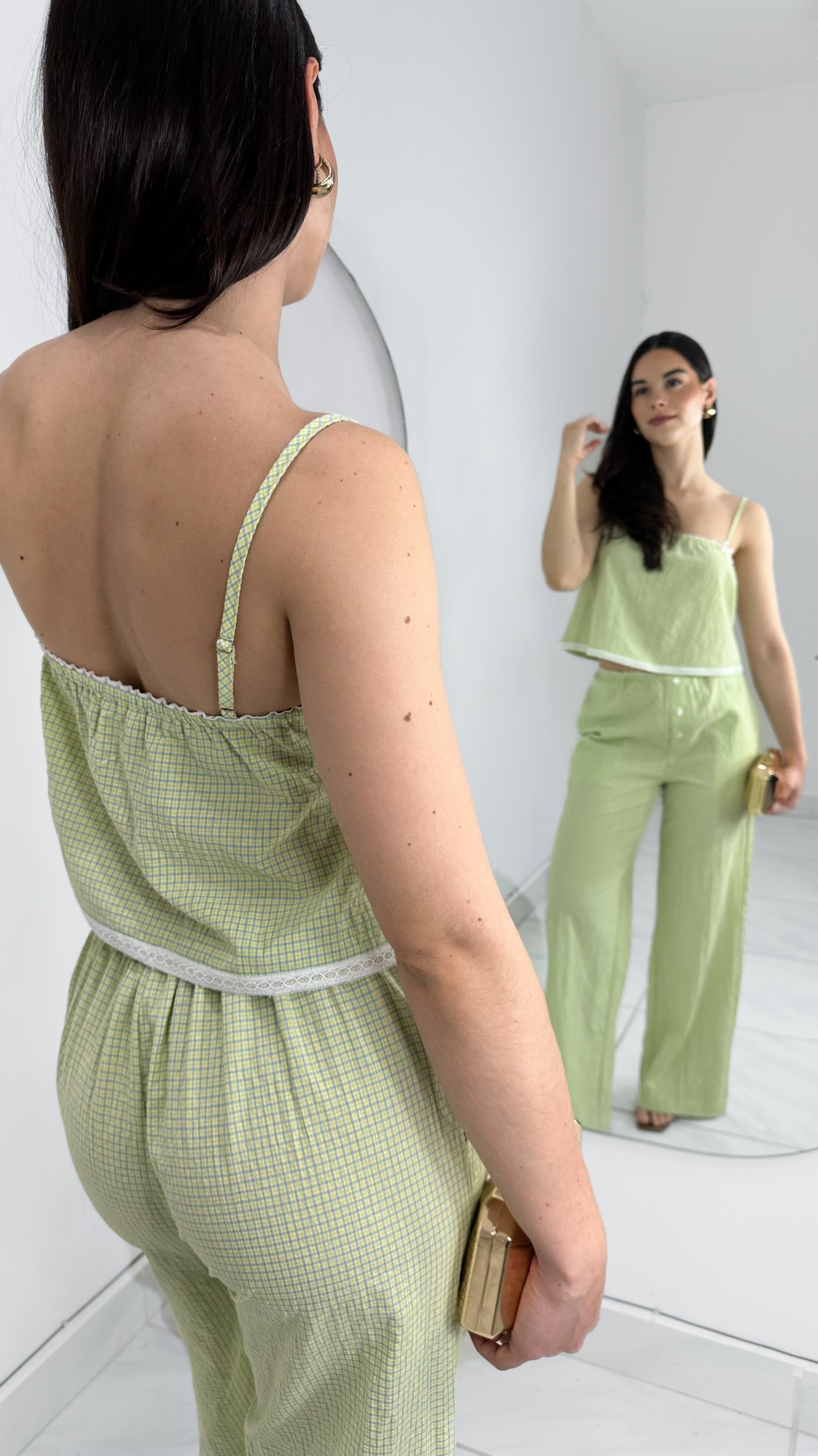 APPLE GREEN SET - CONJUNTO WIDE LEG & BLUSA VERDE CLARO