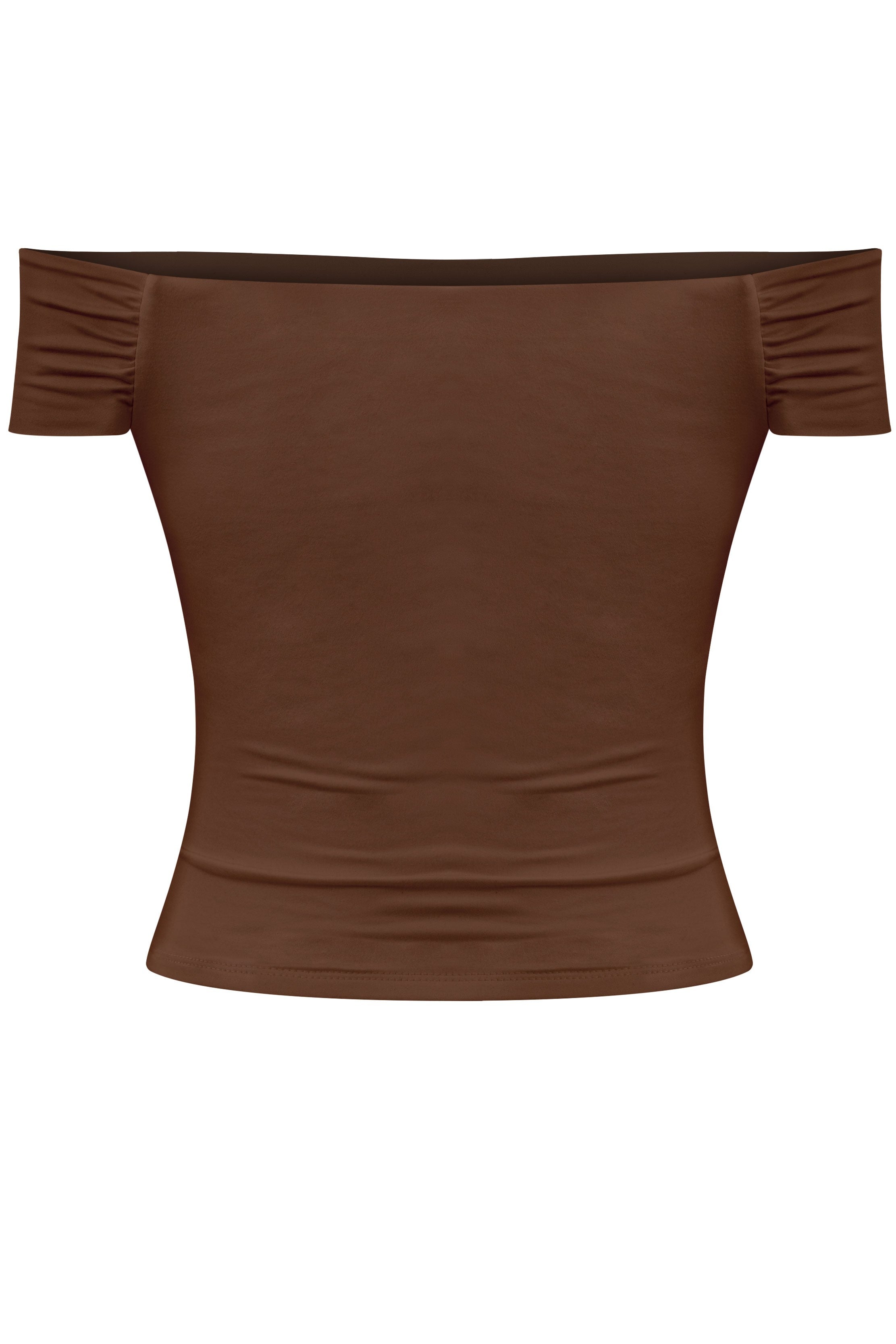 BLUSA DOBLE TELA SIN HOMBROS BROWN