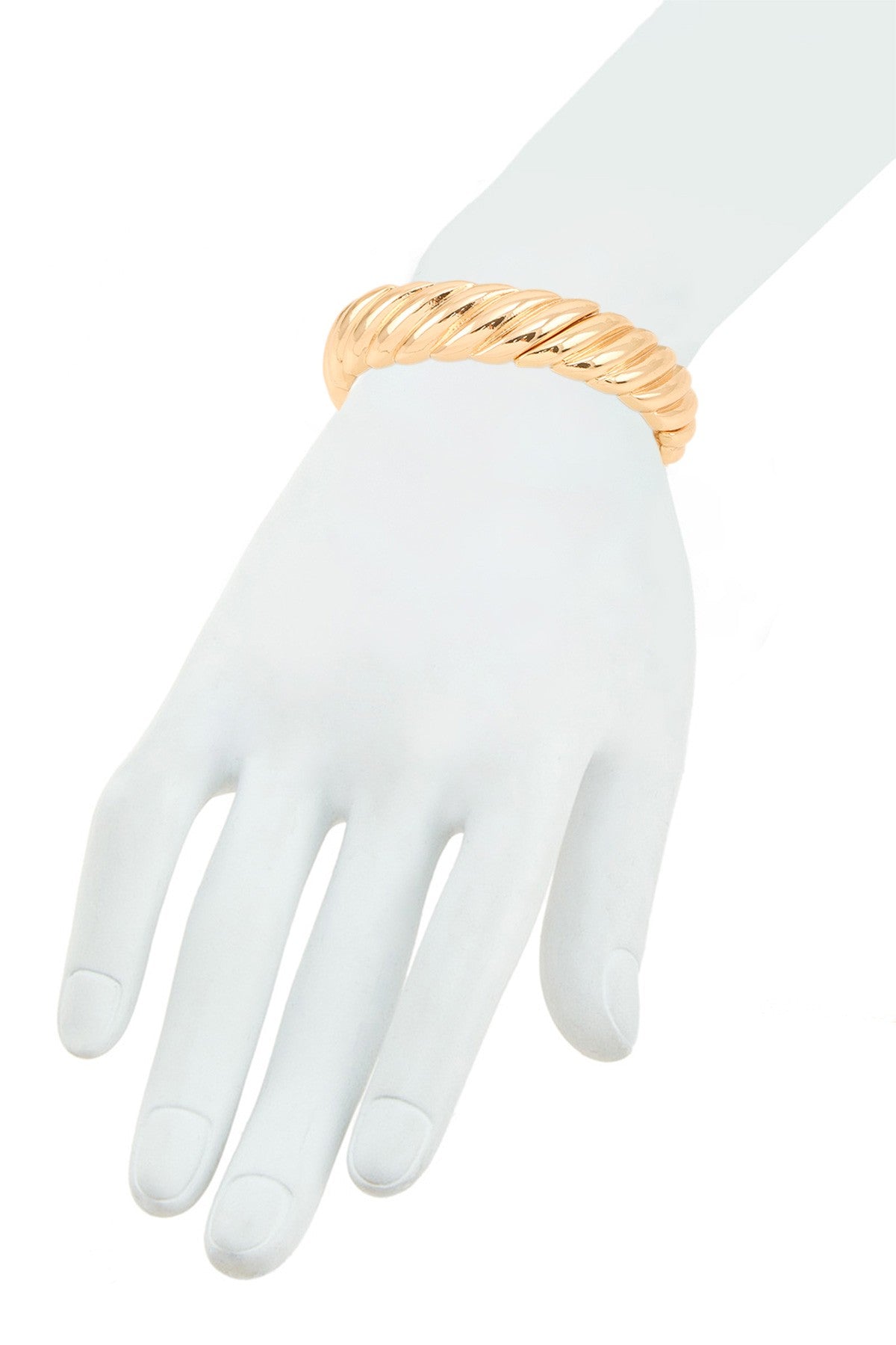 BRAZALETE GRUESO DORADO TRENZADO