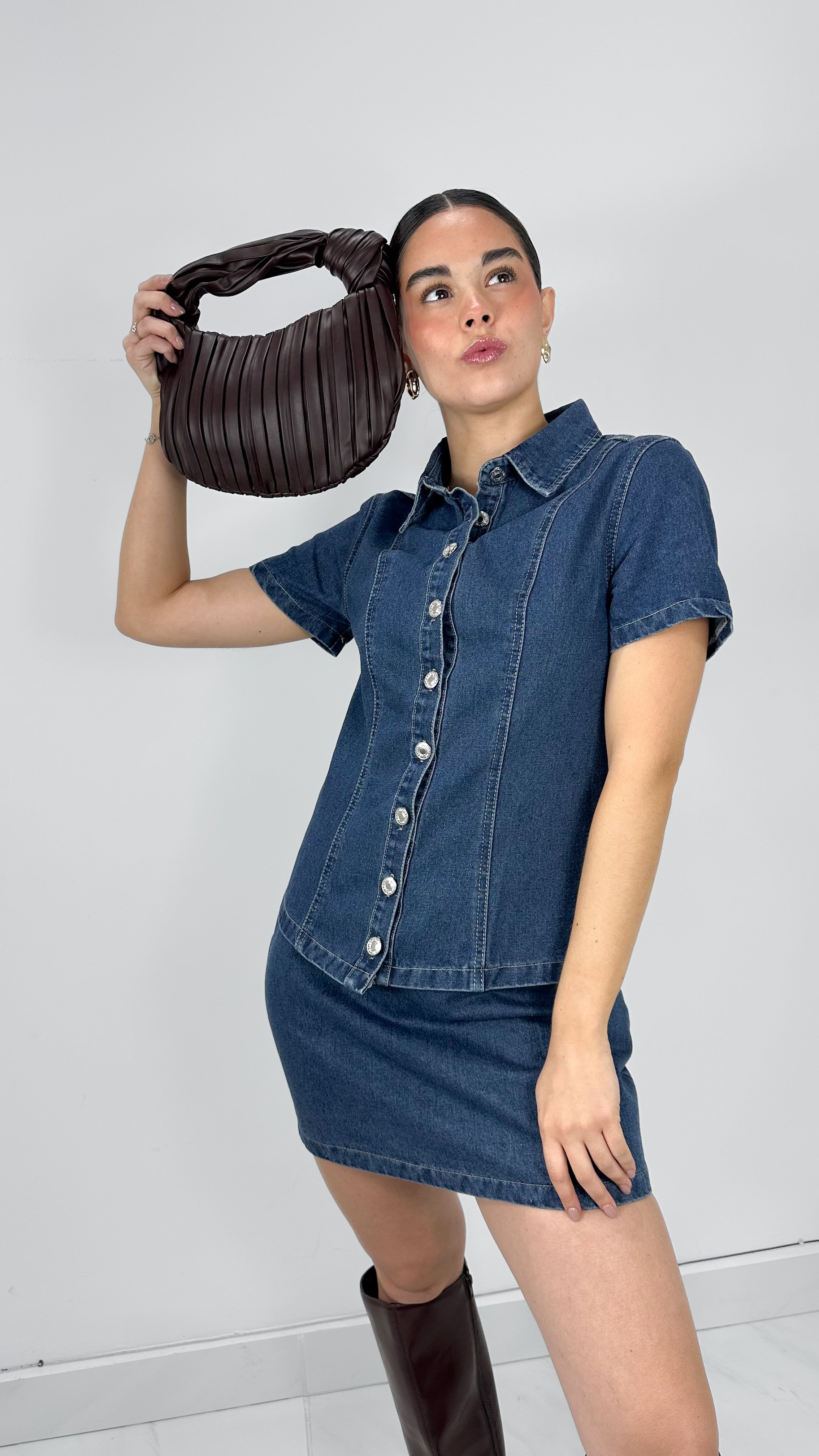 FALDA DENIM CORTA RECTA