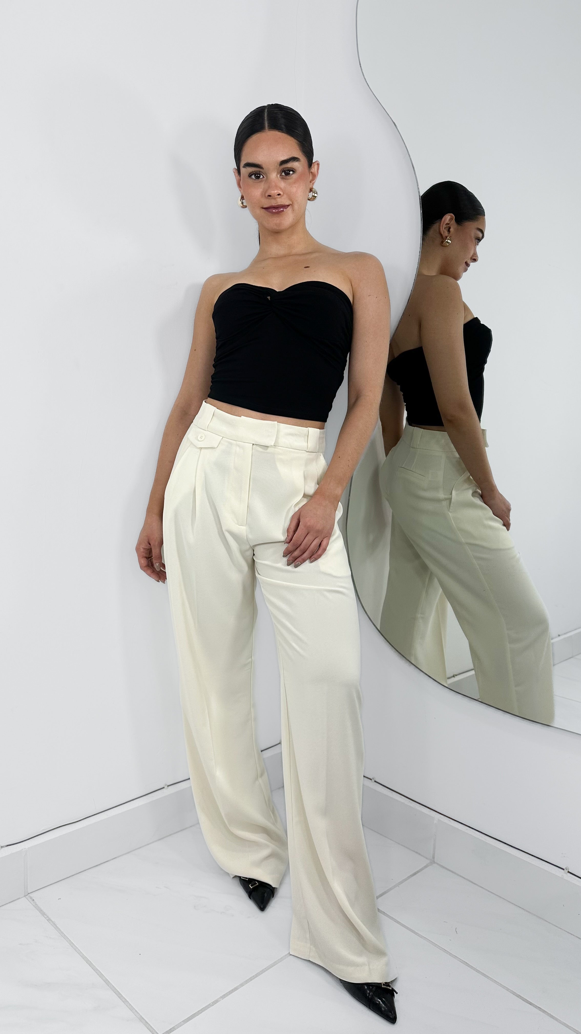 PANTALÓN FORMAL TIRO ALTO RECTO IVORY