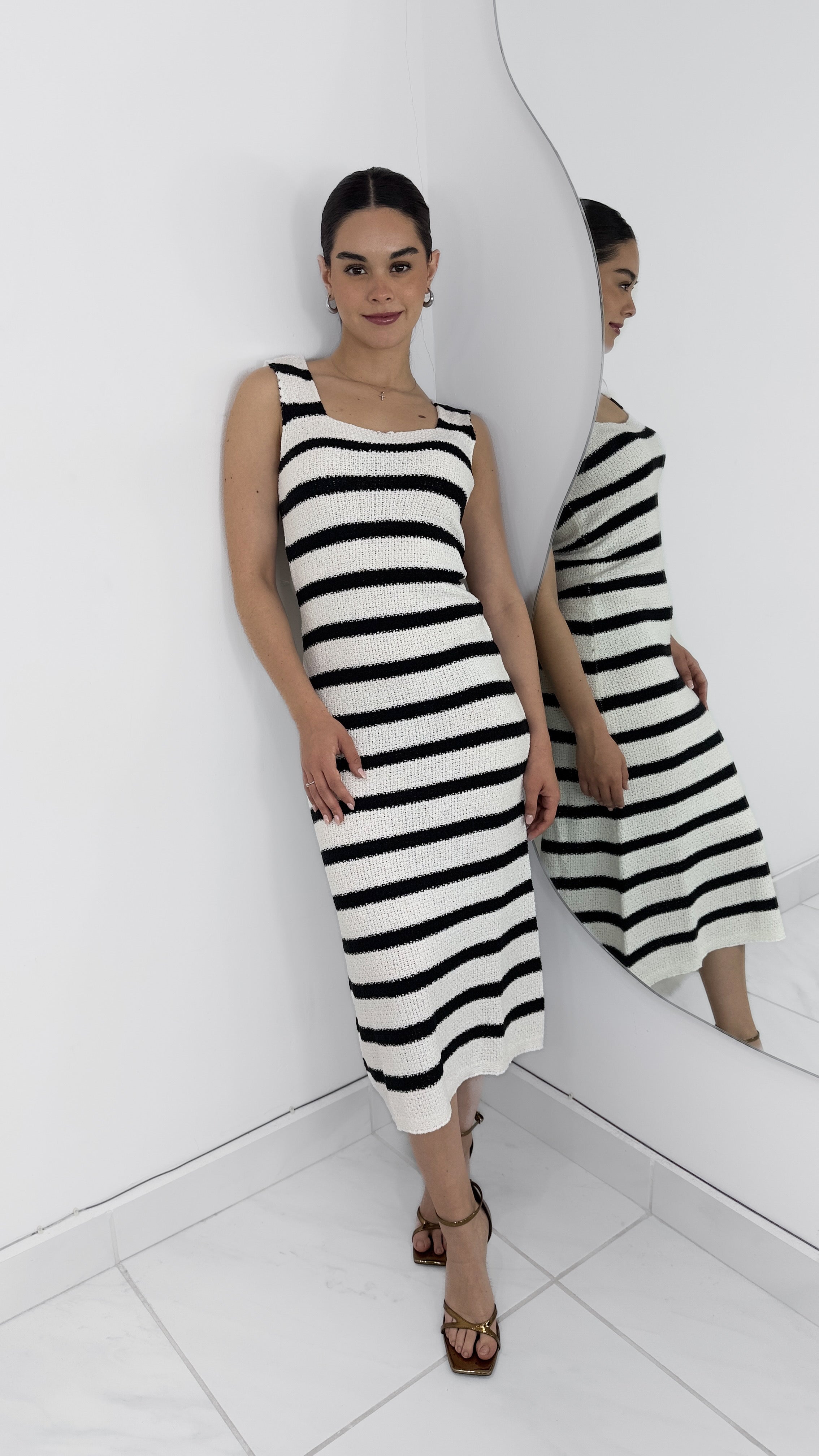 MAXI VESTIDO RAYADO WHITE & BLACK