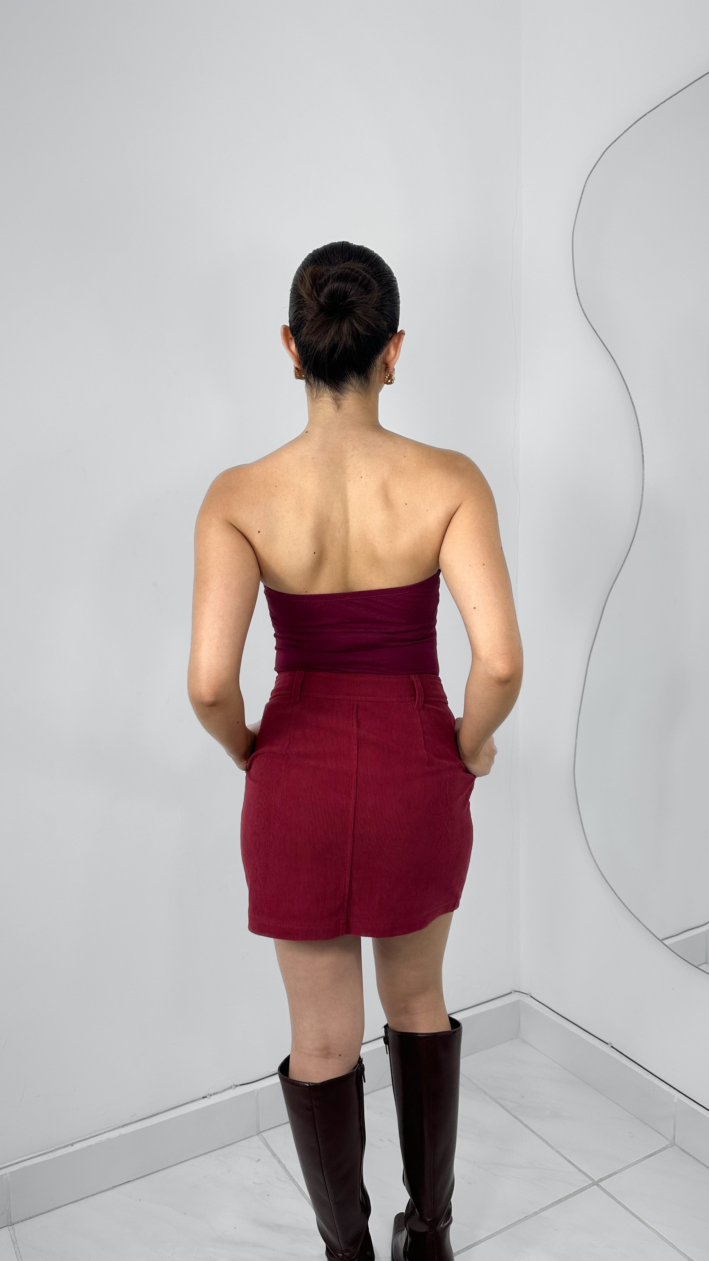 BODYSUIT STRAPLESS BURGUNDY