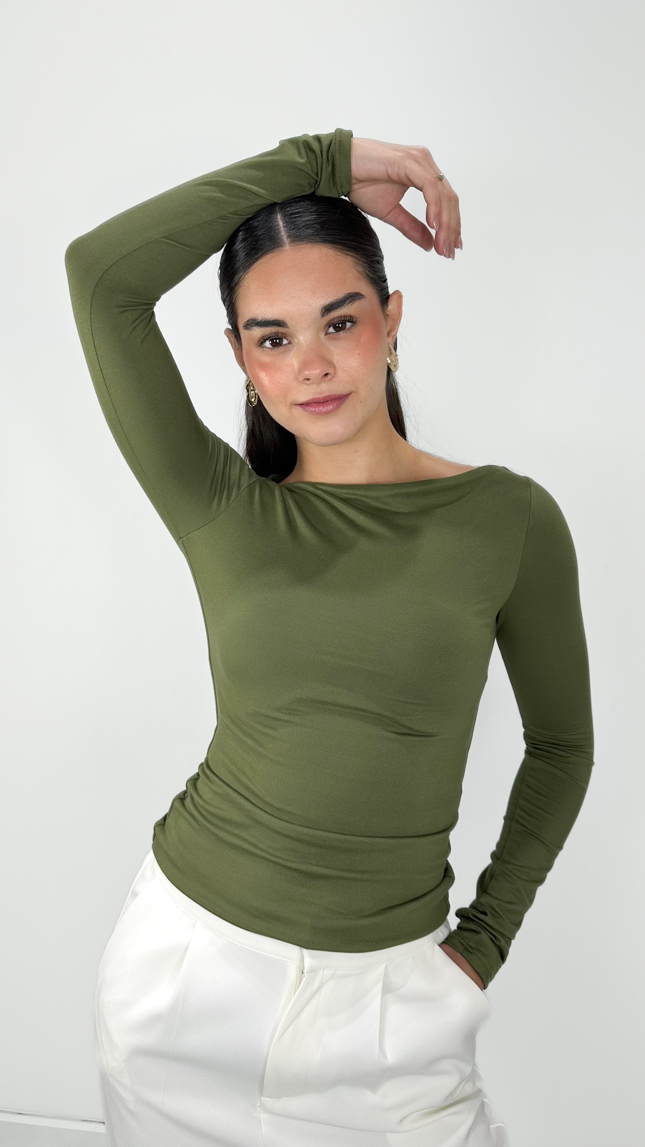 BLUSA DOBLE TELA OLIVE