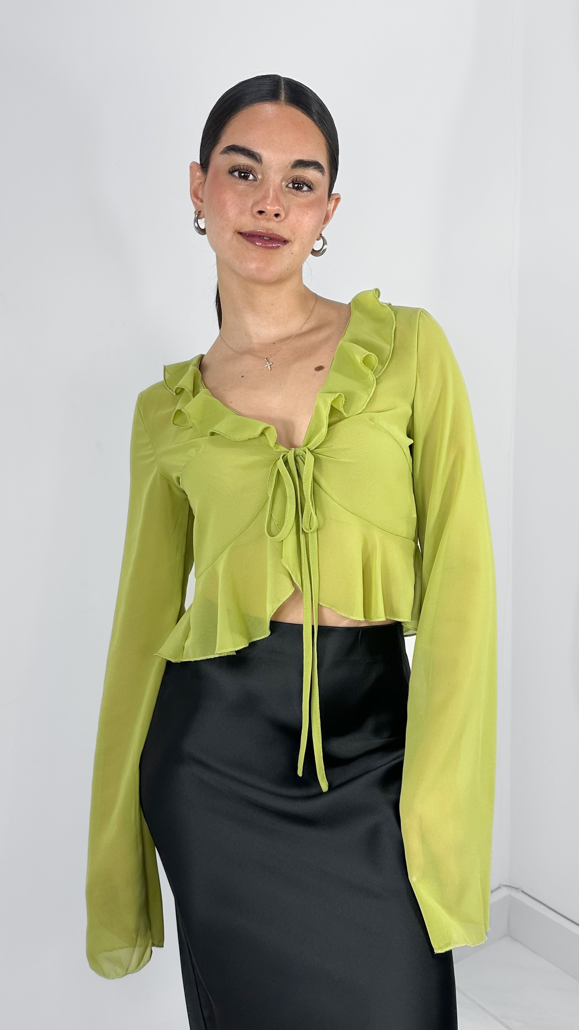 BLUSA VOLANTES BOHO VERDE