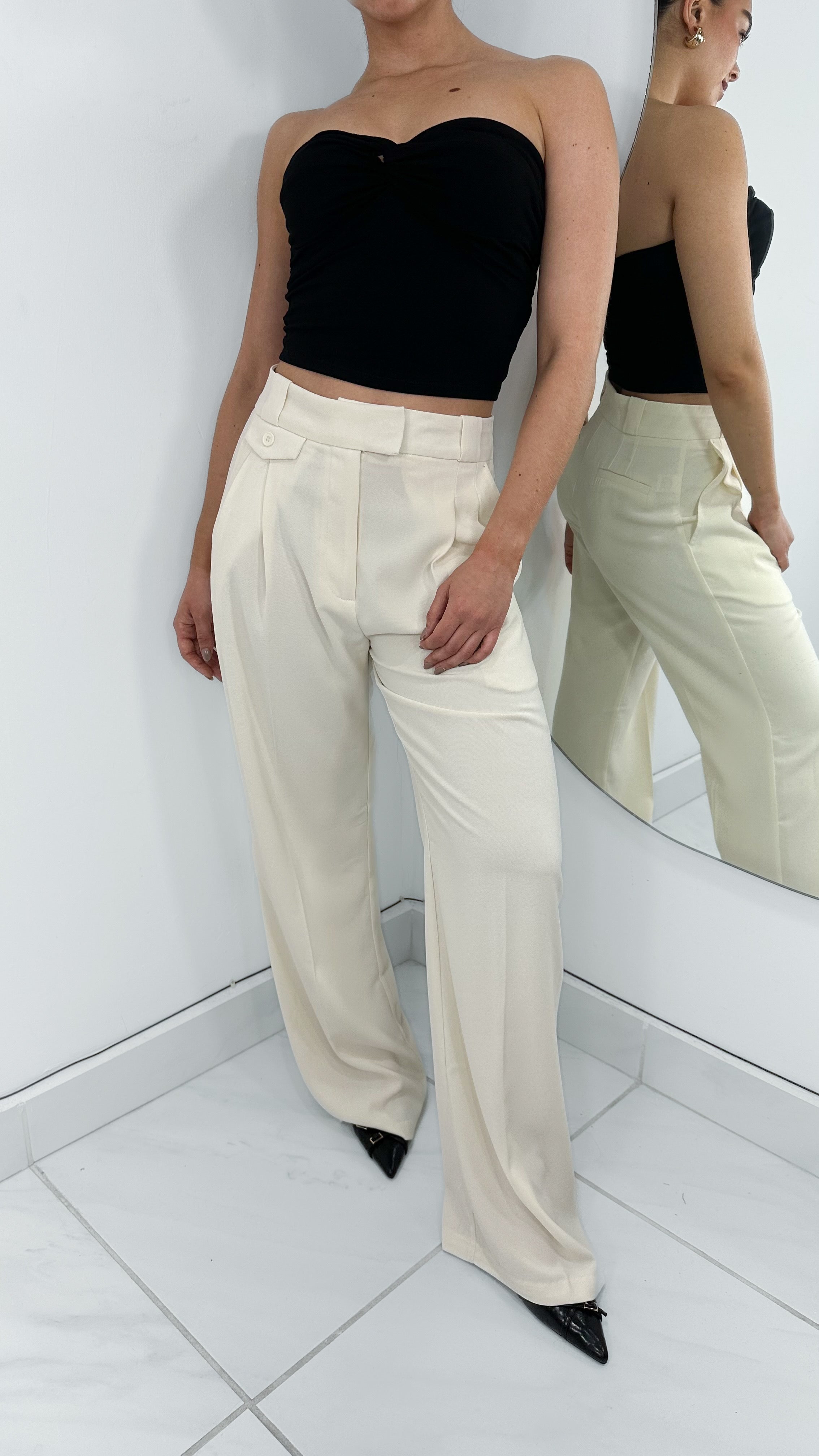 PANTALÓN FORMAL TIRO ALTO RECTO IVORY