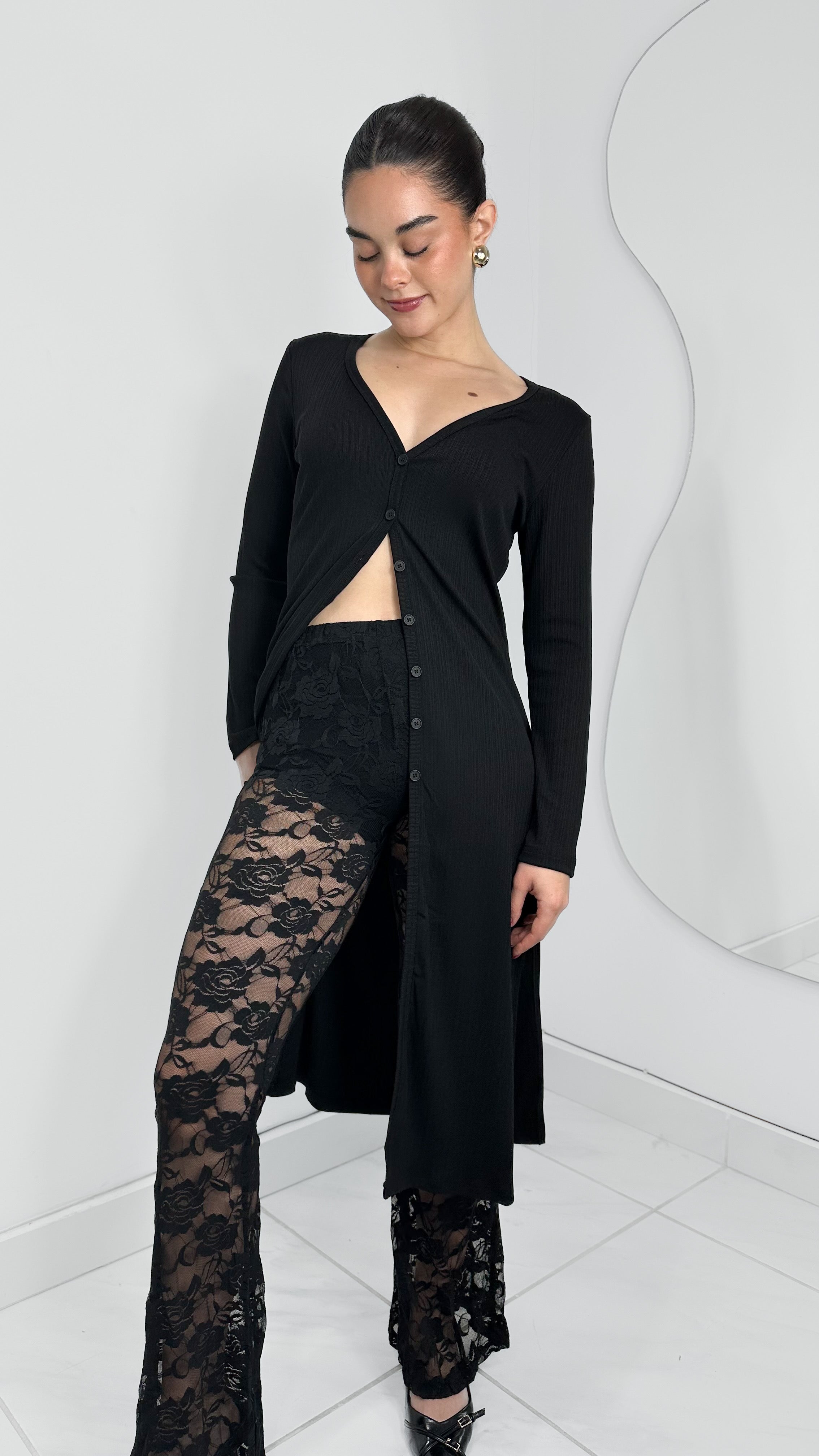 MAXI BLUSA CÁRDIGAN ALL BLACK